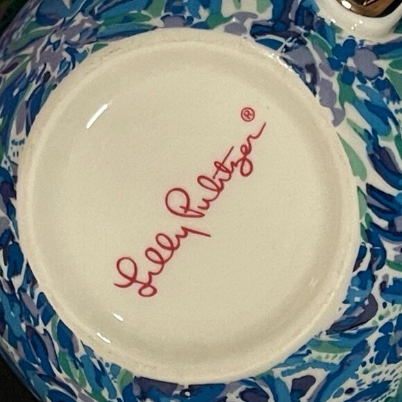 ~ Lilly Pulitzer 2 Blue Floral Hidden Lion Mugs Gold Handles+Pink Floral Tumbler - Picture 9 of 16